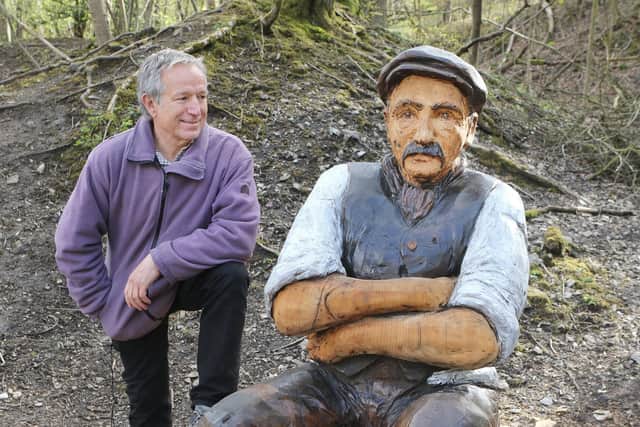 Peter Phillipson chair of the BCA with the restored statue of "JacK"