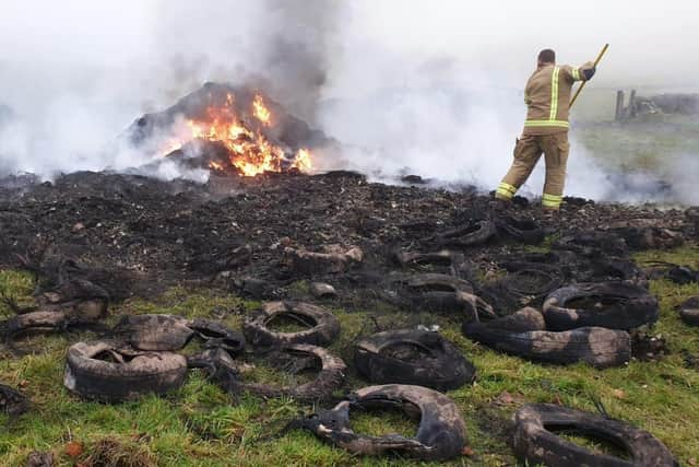 Three men have been arrested following the fire. Picture: Derbyshire Fire & Rescue Service.