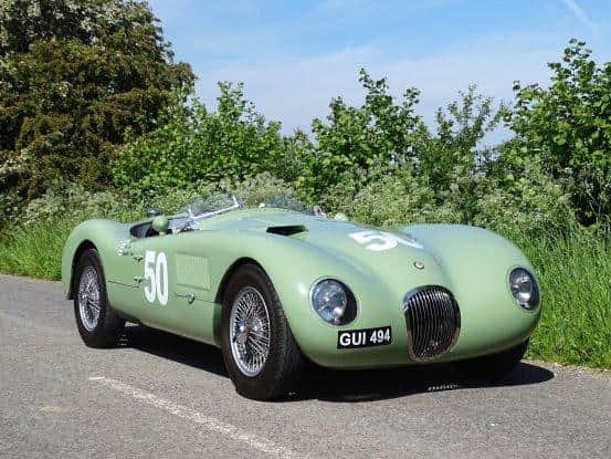 A copy of the first Jaguar sports racer to be fitted with disc brakes, privately owned by race driver & journalist, Tommy Wisdom, will be among the lots when H&H auctions returns to Buxton's Pavilion Gardens