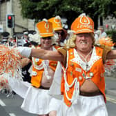 Bill Weston leading The Billerettes on carnival day.