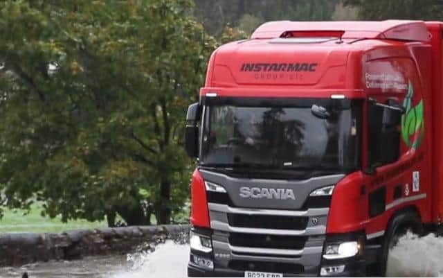 A truck driver battles a flooded road in Bakewell. Photo Jason Chadwick