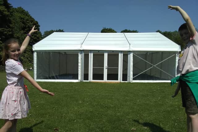 Buxton Junior School has erected marquees to allow social-distancing at the school