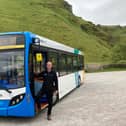 Peak District National Park Authority chairman Andrew McCloy on board the Hope Valley Explorer.