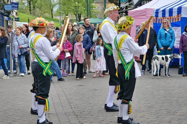 The Chapel-en-le-Frith Morris dancers performed in Spring Gardens as part of the spring fair. Picture Jordan Allcock