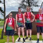 County champions again - High Peak's 4x100 masters relay team.
