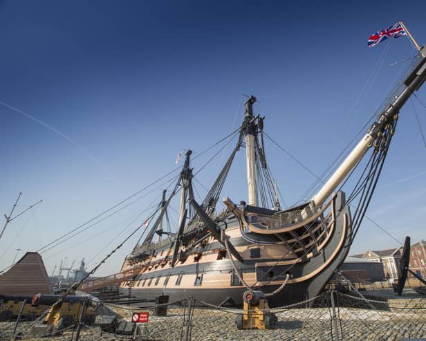HMS Victory, Lord Nelson's flagship during the Battle of Trafalgar, is now in Portsmouth Historic Dockyard home