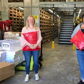Rachel Kirk Lockley and Danielle Dover and colleagues at lingerie brand Pour Moi's Macclesfield distribution centre are raising money for East Cheshire Hospice.