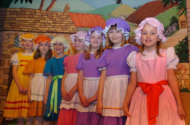 The girl gang or the junior chorus during the 2013 Youlgrave panto. Photo Jason Chadwick