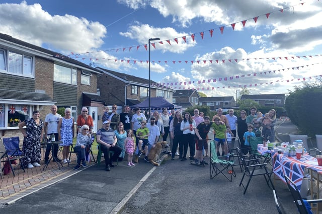 The street party on on Hollin Drive, Chapel-en-le-Frith was organised byt Amy and Joe Farlam. Pic Rebecca Mellor