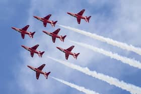 RAF Red Arrows are set to fly over Derbyshire this weekend.