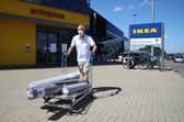 A man leaves with his goods after shopping at Ikea. Picture: Julian Finney/Getty Images.