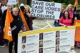 County Hall care home protest.