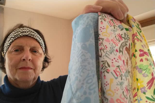 Pennie Roberts from High Peak Scrub Hub,  a group of volunteers who are putting their sewing skills to good use to support local NHS and not-for-profit organisations.