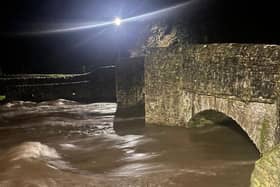 Water levels have been very high in Ashford in the Water earlier this morning.