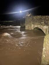 Water levels have been very high in Ashford in the Water earlier this morning.