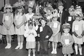 An Easter bonnet competition at the St St Nicholas Hall, Fairfield in 1966. Photo Buxton Advertiser Archive