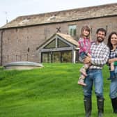 Kelvin Fletcher and his wife Liz with their eldest children, Marnie and Milo, will introduce their baby twin sons to TV viewers on October 15 in the new ITV series, Kelvin's Family Farm.