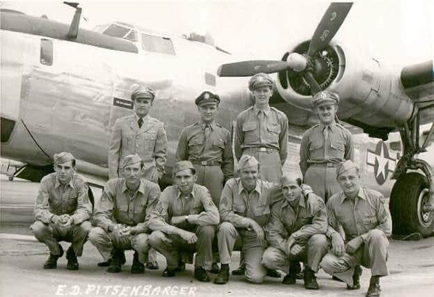The photo of the plane believed to be Sack Time, with some of its crew who were killed.  Cpl Watson is not in the line up because he wasn’t an official member of the crew, he thumbed a lift from one of his friends before the plane went down on Twizle Head Moss.