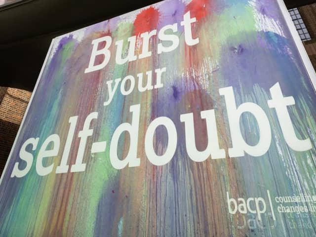 BACP 'Burst your self-doubt' art installation