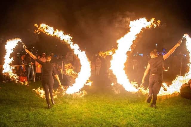 There will be fire dancers at the fireworks display in Buxton. Photo J T Events