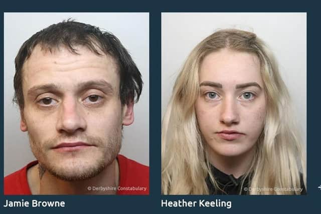 Jamie Browne and Heather Keeling have been jailed after carrying out a series of burglaries in Buxton