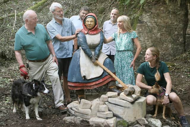Civic Association representatives with the new figure of Martha. Mike Wilde, Charles Huff, Simon Fussle, Frag Last, Lucy Marsden and Sarah Fanthorpe-Smith. Photo Jason Chadwick
