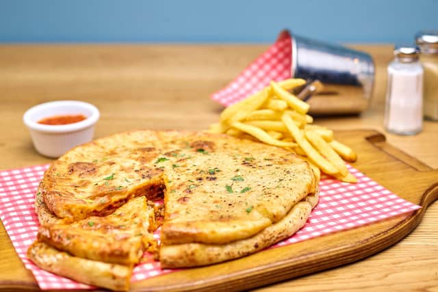 The Lasagne-in-a-Pizza features Hungry Horse’s classic beef lasagne sandwiched between two freshly baked Margherita pizzas.