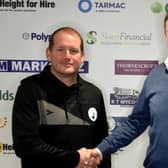 New Buxton manager Steve Cunningham (left) with chairman David Hopkins.