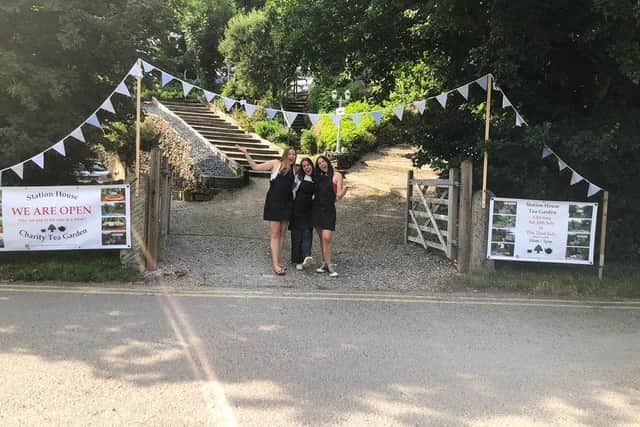 Friends Grace Toward, Emily Goulding and Grace Campbell have set up a pop up cafe in Station House, Miller's Dale on the Monsal Trail