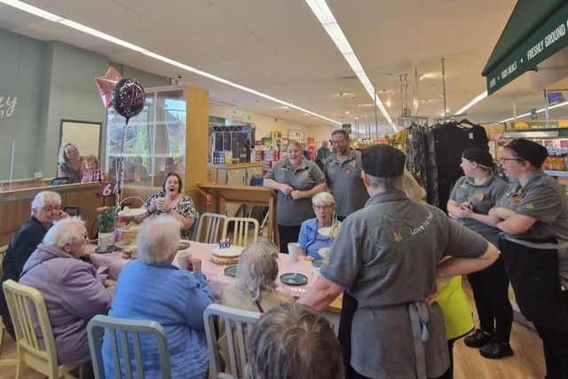 Staff at Morrisons in Chapel laid on a surprise party for their special customer.