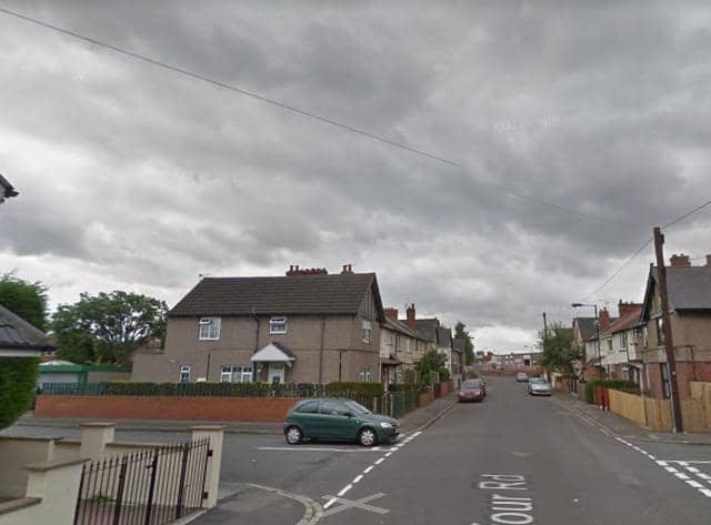 Balfour Road in Doncaster where the five-year-old was attacked by German Shepherd dogs