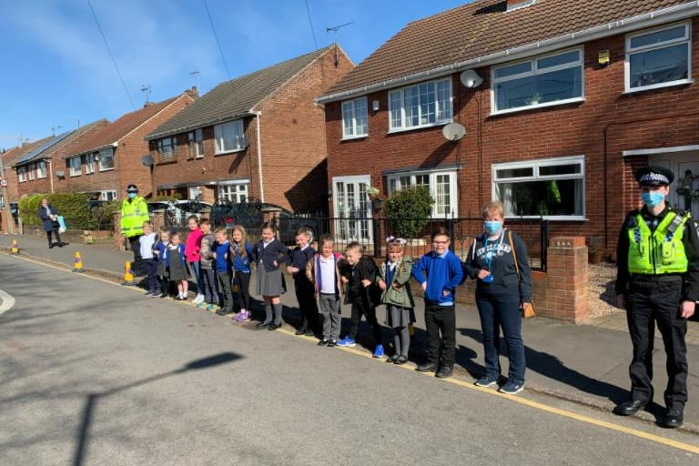 Scawsby Saltersgate Infants School made a stand against illegal parking around their school.