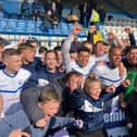 Buxton FC celebrate winning the Northern Premier League.