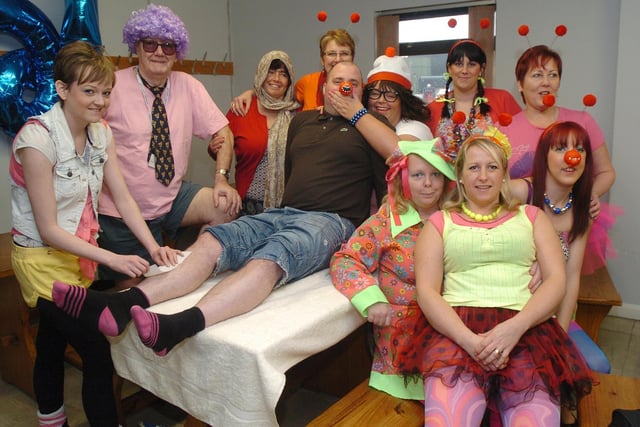 , Brett Wharmby got his legs waxed for Red Nose Day in 2013. Photo Jason Chadwick