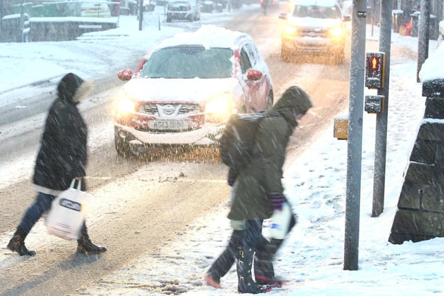 Drivers were urged to be cautious to cope with poor visibility and slushy surface conditions.