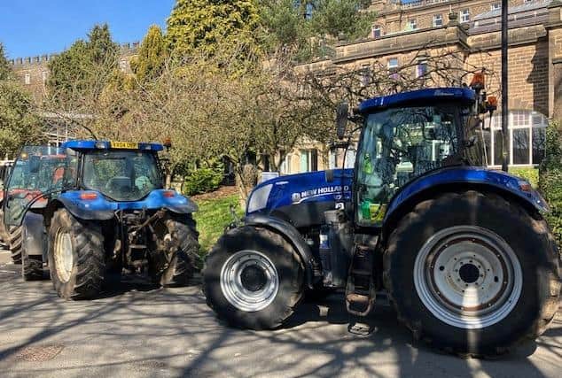 Pictured Are Farmers' Tractors Which Lined Up Outside Derbyshire'S County Hall, In Matlock, During A Protest Against The Government'S Inheritance Tax Plans
