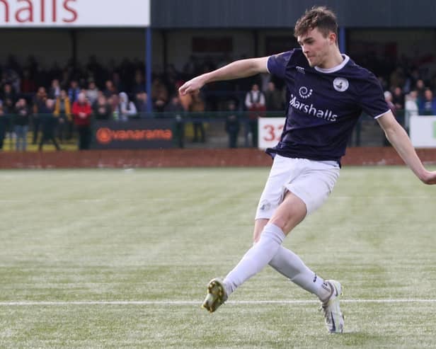 Max Conway - first senior goal as Bucks blast Bradford PA.