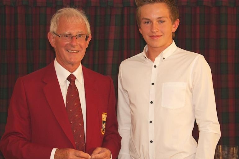 Chapel Golf Club captain Marcus Wood with Josh Arnfield in 2013.