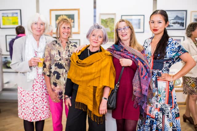 Five of the exhibiting artists: Suzanne Pearson, Margaret Clennett, Maria Cristina Gardiner, Sue Logan, Jessie Leong