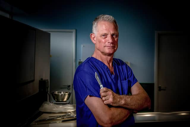 Dr Richard Shepherd has performed more than 23,000 autopsies during his career as a forensic pathologist and been involved in high profile incidents such as the Hungerford Massacre and Princess Diana's death. Photo - Neil Griffiths Photography