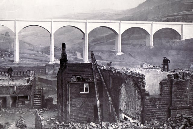 Ashopton Village being demolished in the early 1940s to make way for the Ladybower Reservoir