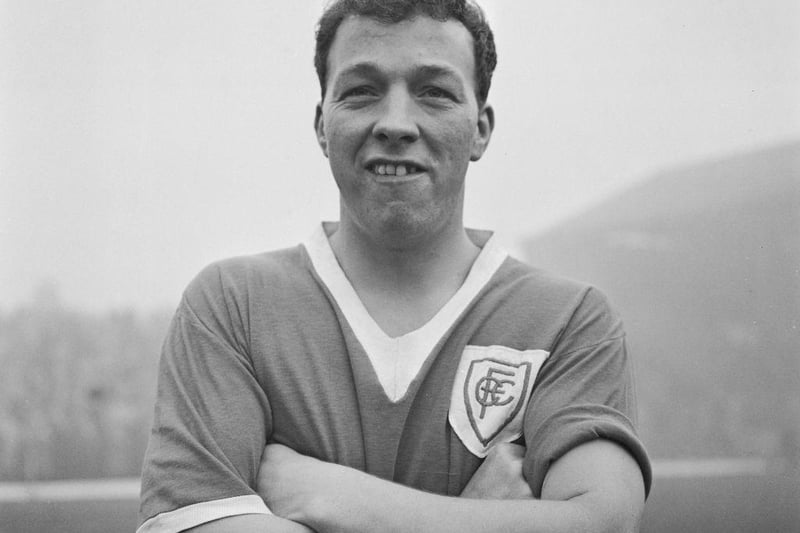Arthur Bottom, a centre forward with Chesterfield, pictured ahead of a match with Brentford in November 1959.
