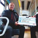 (l-r) trentbarton driver Eric Clarke with Brian Brown from The Royal British Legion