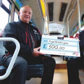 (l-r) trentbarton driver Eric Clarke with Brian Brown from The Royal British Legion