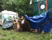 The Peak District National Park Authority has asked the landowners to explain this caravan on the site, suggesting it may be illegally parked and occupied. (Photo: Contributed)