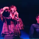 Jarvis Cocker and Pulp bassist Steve Mackey at Sheffield's Octagon Centre back in 2001.