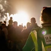 A St John Ambulance volunteer at a fireworks display