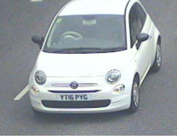A white Fiat 500, registration YT16 PYG, was stolen during a burglary at a property in Chapel-en-le-Frith