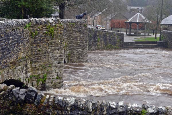 A flood alert is in place along the River Wye in Derbyshire. Image of River Wye at Ashford In The Water for illustrative purposes only.