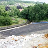 The damaged spillway